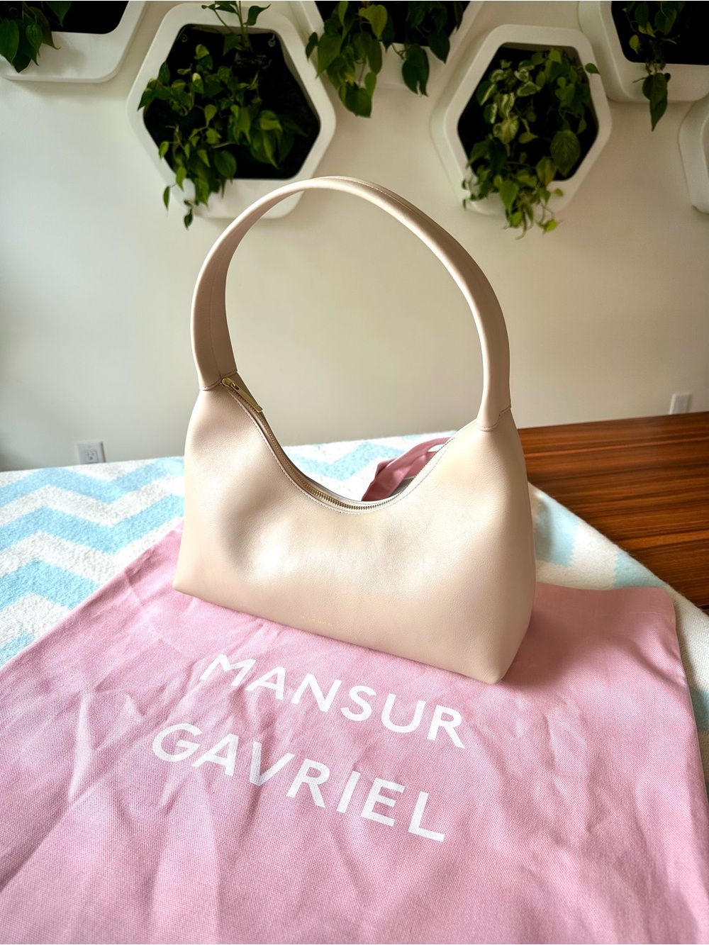 Mansur Gavriel Like-New Candy Hobo, warm grey (taupe)
